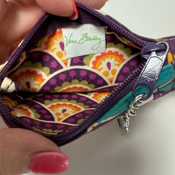Vera Bradley Small Duffel Plum Crazy with ID Coin Purse - Picture 8 of 14